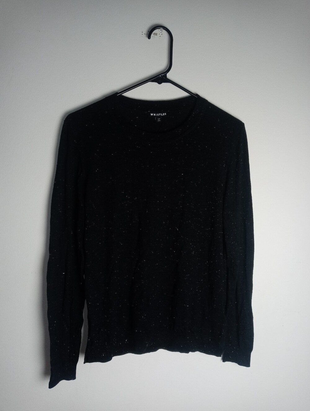 Whistles Annie Sparkle Crew Neck Top With Long Sleeves Size 12